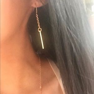 Gold Tone drop bar earrings